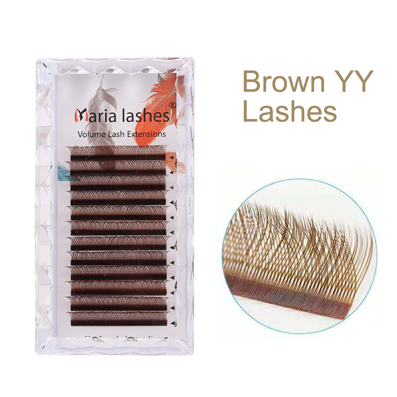 Eyelash Extension Yy - MARIA Brown YY Shaped Eyelash Colorful