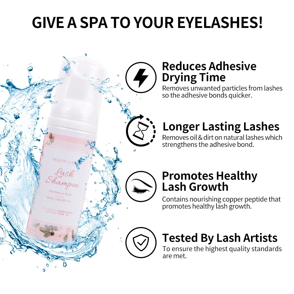 ARISON10 botol 60ml sampo pemb - Eyelash Extension Foam Cleanser ulasan dan harga